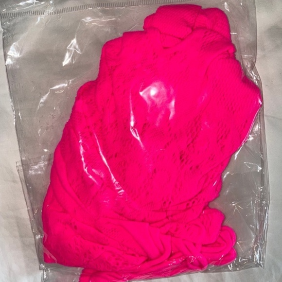 HOT PINK  Open crotch Fishnet Body stocking. One Size fits most - Picture 2 of 4